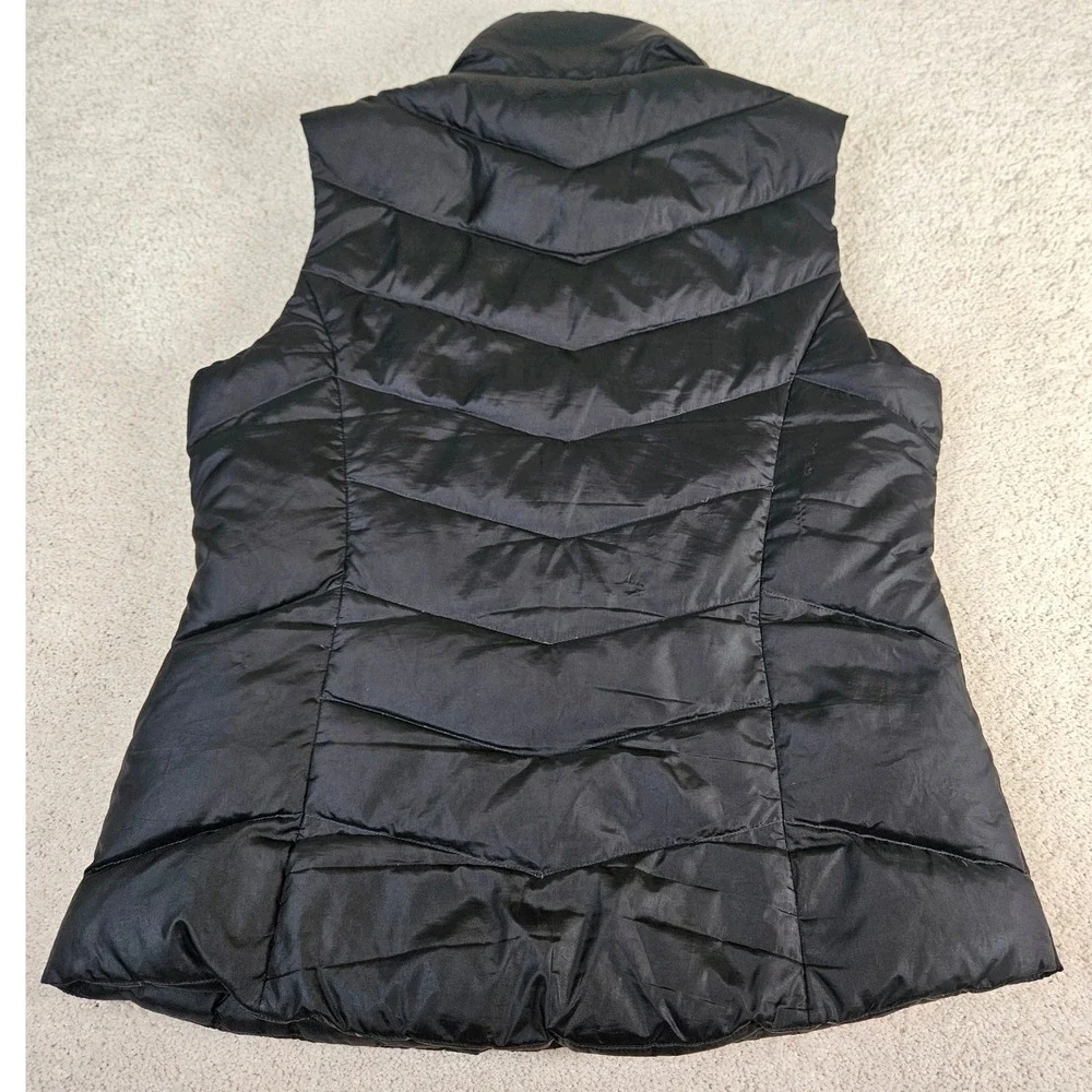 Womens Y2K Eddie Bauer EB550 Goose Down Vest Sz S Black Puffer Sleeveless Jacket